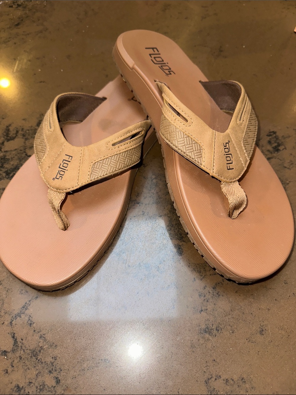 Flojos Tan/Beige Men’s Casual Flip Flop Sandals